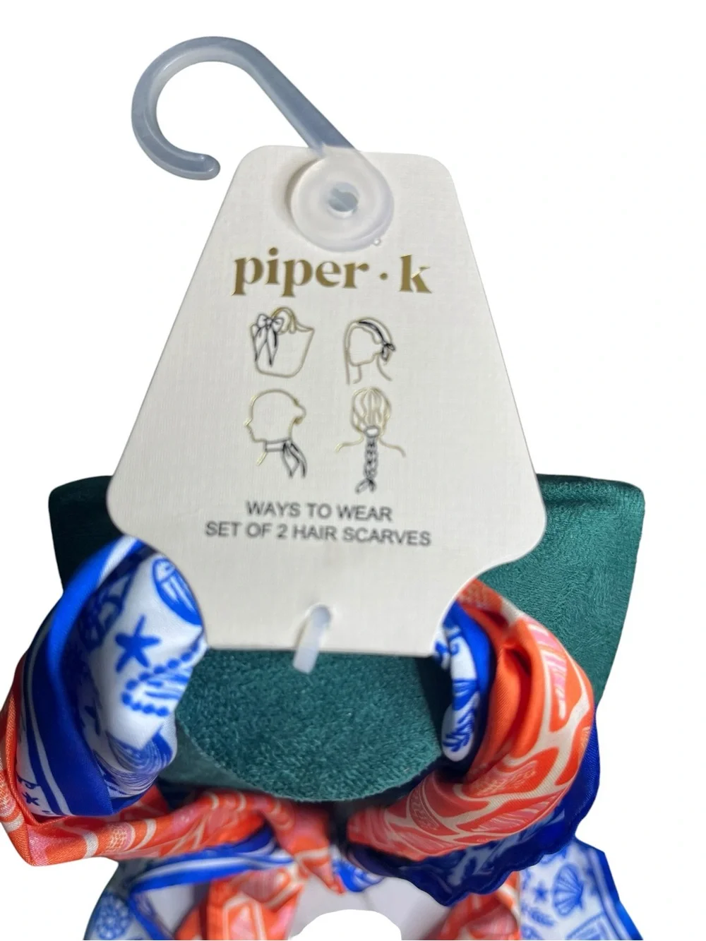 piper•k Red & Blue Printed Scarf